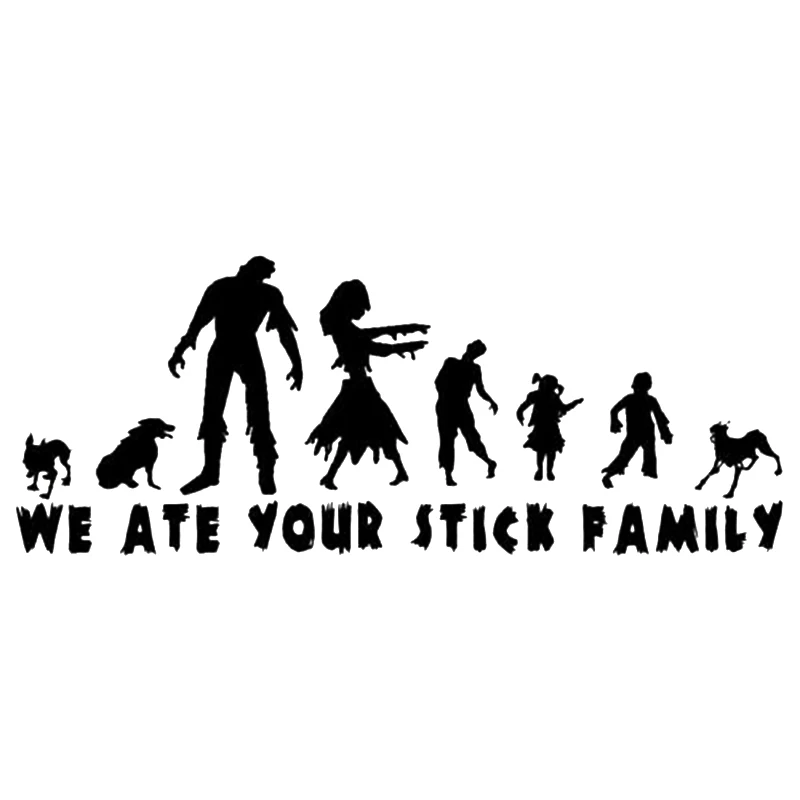 15*5.9cm WE ATE YOUR STICK FAMILY ZOMBIES vinyl car decal sticker Personality Rear Window Car Sticker Car Accessories
15*5.9cm WE ATE YOUR STICK FAMILY ZOMBIES vinyl car decal sticker Personality Rear Window Car Sticker Car Accessories