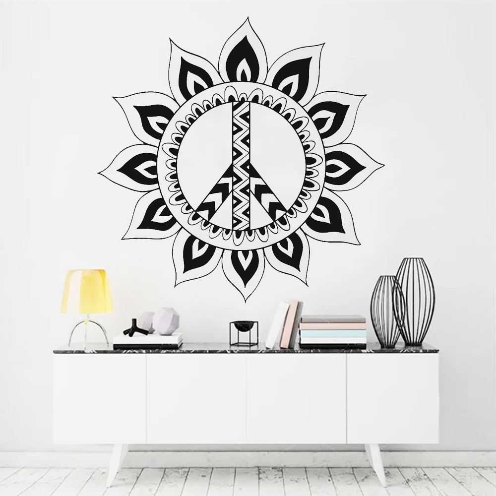 Mandala Wall Decal Creative Hippie Peace Symbol Pattern Vinyl Removable Wall Stickers Living Room Study Room Decorative Z545
Mandala Wall Decal Creative Hippie Peace Symbol Pattern Vinyl Removable Wall Stickers Living Room Study Room Decorative Z545