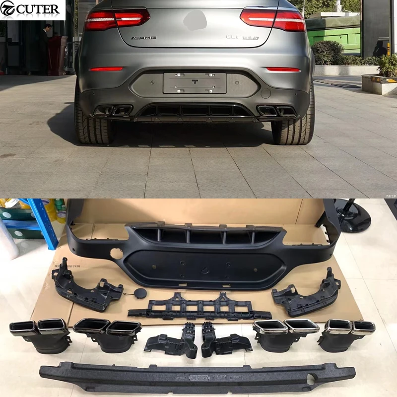 X253 C253 GLC300 Coupe GLC63 AMG Style Rear bumper diffuser exhaust tips for Mercedes Benz GLC Coupe 16-19
X253 C253 GLC300 Coupe GLC63 AMG Style Rear bumper diffuser exhaust tips for Mercedes Benz GLC Coupe 16-19
