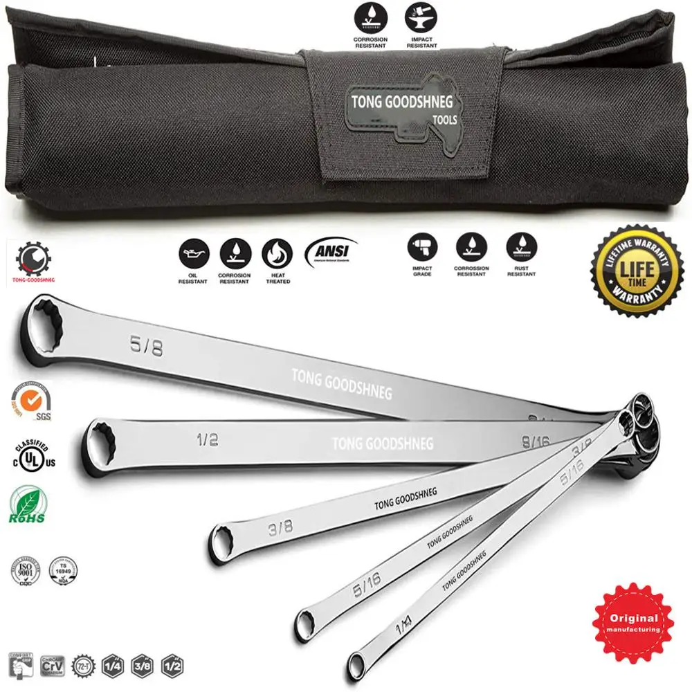 5 Piece Box Wrenches 0 Degree Offset Extra Long Double Box End Wrench Set,SAE,1/4-3/4 in,8 Sizes,Less Effort Aviation Wrench
5 Piece Box Wrenches 0 Degree Offset Extra Long Double Box End Wrench Set,SAE,1/4-3/4 in,8 Sizes,Less Effort Aviation Wrench