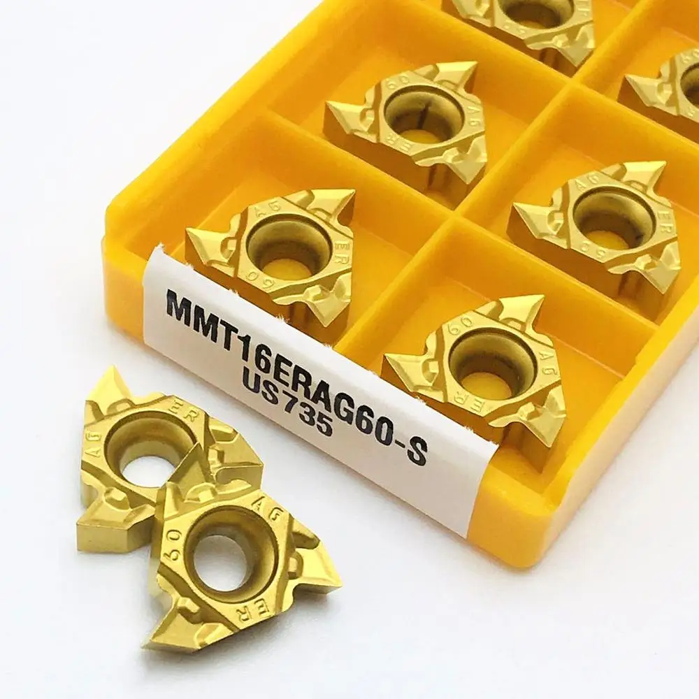 Thread turning tool MMT16ER AG60-S US735 High quality thread finishing carbide insert MMT 16ERAG60-S Lathe parts tool
Thread turning tool MMT16ER AG60-S US735 High quality thread finishing carbide insert MMT 16ERAG60-S Lathe parts tool