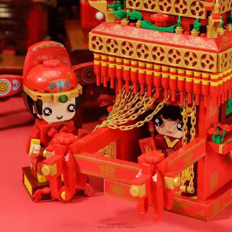 Chinese Tradition Wedding Bride Bridegroom Figures Model Building Blocks Wedding Gift Bridal Sedan Chair Doll DIY Bricks Toy
Chinese Tradition Wedding Bride Bridegroom Figures Model Building Blocks Wedding Gift Bridal Sedan Chair Doll DIY Bricks Toy