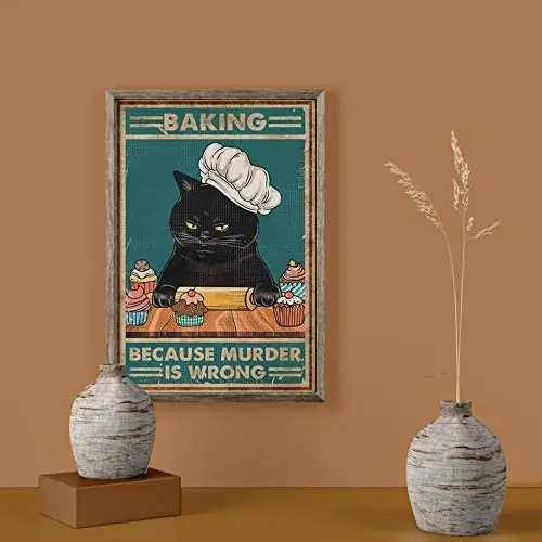 Pozino Vintage Tin Signs for Men Baking Because Murder is Wrong Black Cat Tin Sign Black Kitty Print Black Kitten Wall Art Cat
Pozino Vintage Tin Signs for Men Baking Because Murder is Wrong Black Cat Tin Sign Black Kitty Print Black Kitten Wall Art Cat