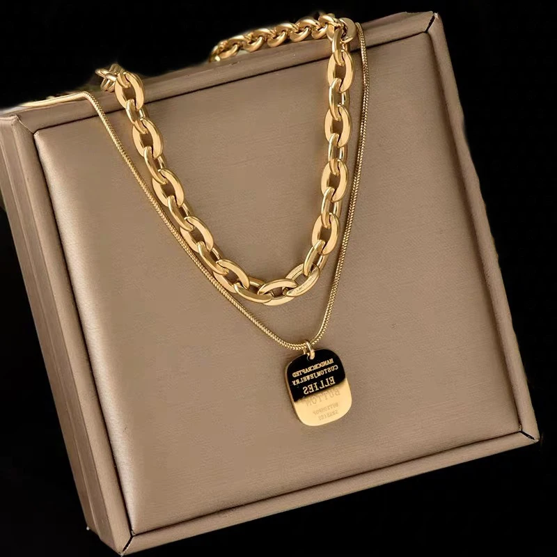 DIEYURO 316L Stainless Steel Double Twist Thick Chain Pendant Necklace Quality Gold Color Jewelry Personality Friends Party
DIEYURO 316L Stainless Steel Double Twist Thick Chain Pendant Necklace Quality Gold Color Jewelry Personality Friends Party