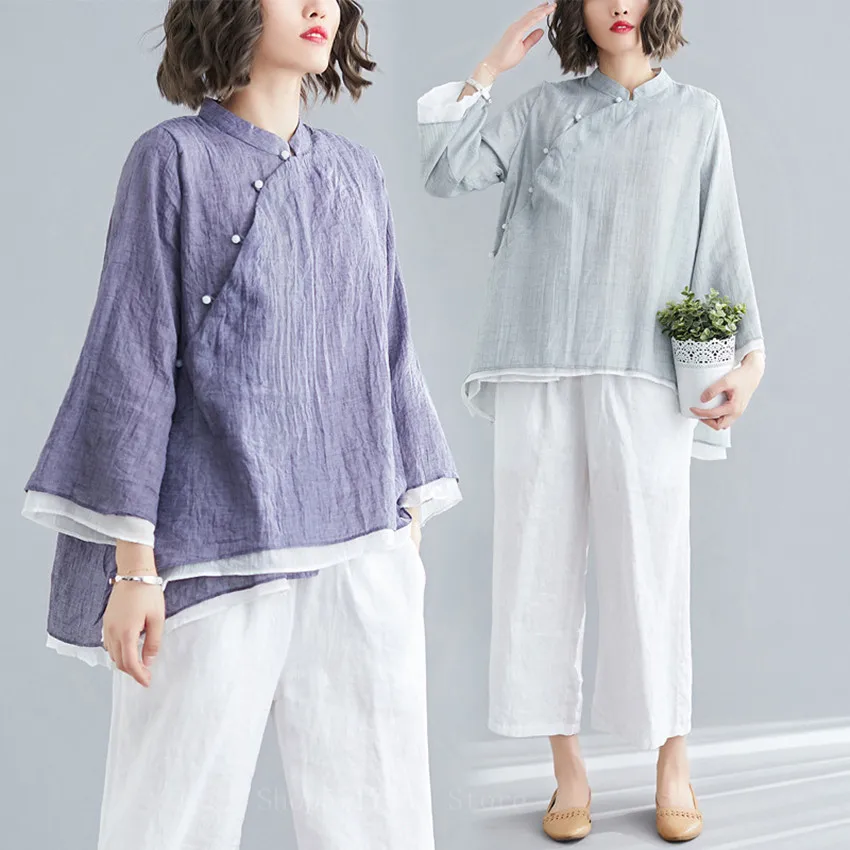 Traditional Chinese Clothing Women Tai Chi Chiffon Tang Suit Top Costume Female Linen Kung Fu Shirt Long Sleeve Blouse Qipao Top
Traditional Chinese Clothing Women Tai Chi Chiffon Tang Suit Top Costume Female Linen Kung Fu Shirt Long Sleeve Blouse Qipao Top