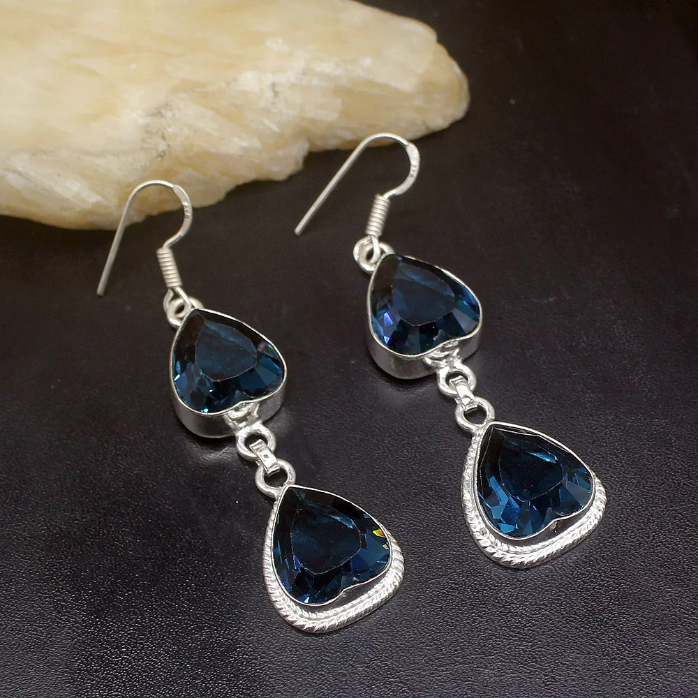 Gemstonefactory Big Promotion Unique 925 Silver Heart Shape Blue Topaz Women Ladies Gifts Dangle Drop Earrings 20211926
Gemstonefactory Big Promotion Unique 925 Silver Heart Shape Blue Topaz Women Ladies Gifts Dangle Drop Earrings 20211926