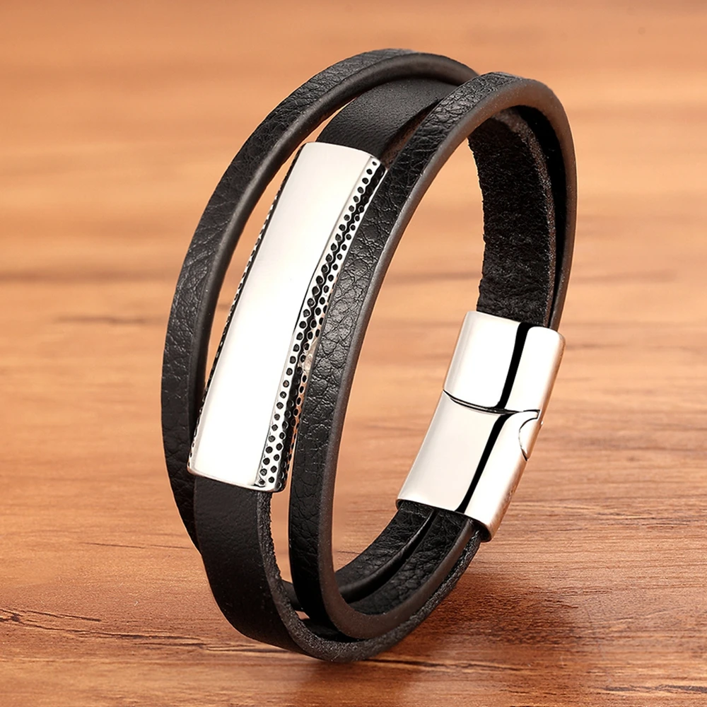 XQNI Luxury Stainless Steel Men's Leather Bracelet Multi-layer Hand-woven Bracelet Accessories Handsome Valentine's Jewelry Gift
XQNI Luxury Stainless Steel Men's Leather Bracelet Multi-layer Hand-woven Bracelet Accessories Handsome Valentine's Jewelry Gift