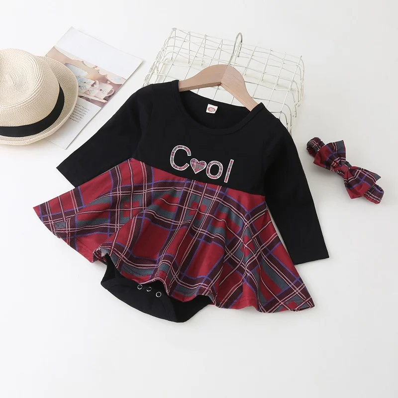 Fashion Baby Girl Romper Letter Patchwork Plaid Long Sleeve Baby Girl Jumpsuit Dress Party Baby Girl Clothes Winter Fall 0-18M
Fashion Baby Girl Romper Letter Patchwork Plaid Long Sleeve Baby Girl Jumpsuit Dress Party Baby Girl Clothes Winter Fall 0-18M