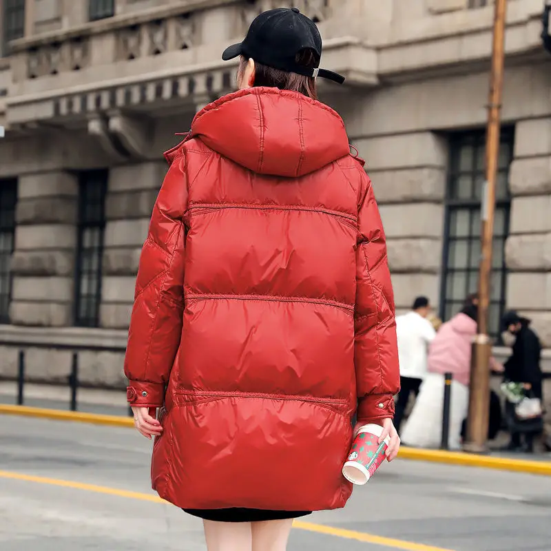 Ladies Winter Shiny Mid-length Down Jacket Streetwear 2021 New Korean Loose Hooded Warm White Duck Down Harajuku Parka Coat L564
Ladies Winter Shiny Mid-length Down Jacket Streetwear 2021 New Korean Loose Hooded Warm White Duck Down Harajuku Parka Coat L564