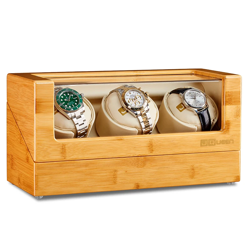 Bamboo Wood Automatic Watch Winder 3+0 Wood Storage Display Case Box for Mechanical Watch Ultra-quiet Japanese motor
Bamboo Wood Automatic Watch Winder 3+0 Wood Storage Display Case Box for Mechanical Watch Ultra-quiet Japanese motor