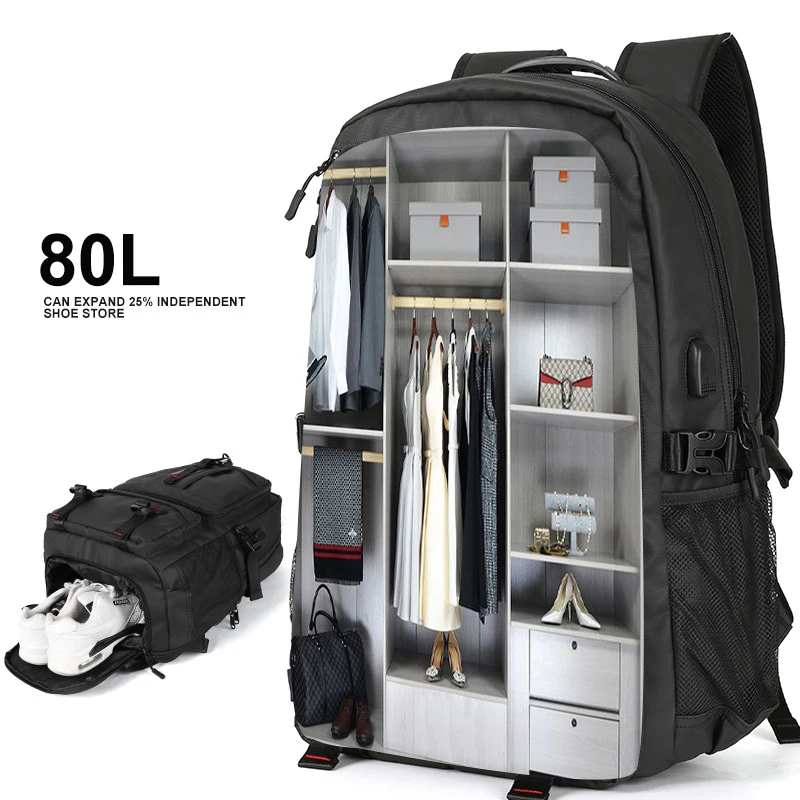 Large-Capacity Camping Backpack 80L Expandable Laptop Backpack Multi-Function Waterproof Business Travel Bag With Shoes Pocket
Large-Capacity Camping Backpack 80L Expandable Laptop Backpack Multi-Function Waterproof Business Travel Bag With Shoes Pocket