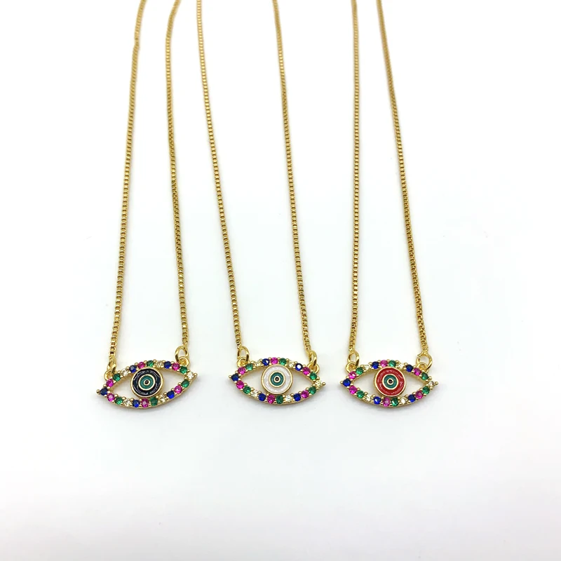 5PCS/lot Mixed Colors Crystal Zirconia And Enamel Eye Pendant Charms Women Necklace
5PCS/lot Mixed Colors Crystal Zirconia And Enamel Eye Pendant Charms Women Necklace