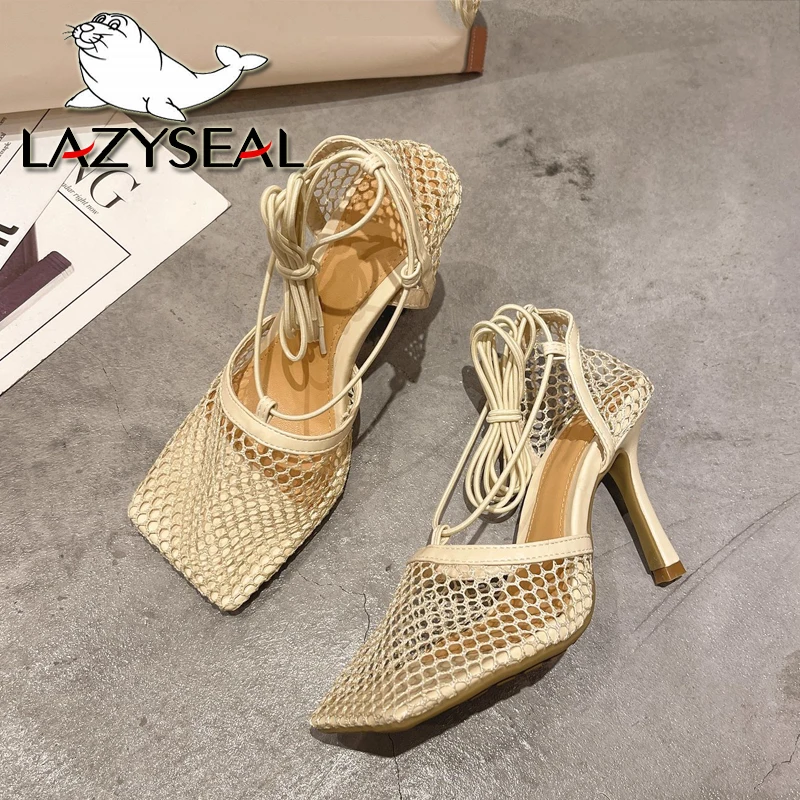 Женские сандалии LazySeal, на тонком каблуке 8 см, шлепанцы с перекрестной шнуровкой, Классические летние сетчатые туфли
Женские сандалии LazySeal, на тонком каблуке 8 см, шлепанцы с перекрестной шнуровкой, Классические летние сетчатые туфли