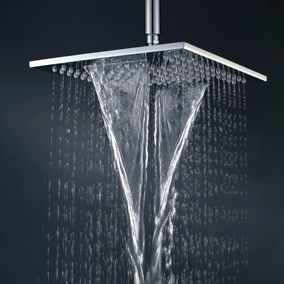 DULABRAHE Square Waterfall Rain Bathroom Shower Head 10 Inch Brass Chrome Bath Top Shower Mixer Faucet
DULABRAHE Square Waterfall Rain Bathroom Shower Head 10 Inch Brass Chrome Bath Top Shower Mixer Faucet