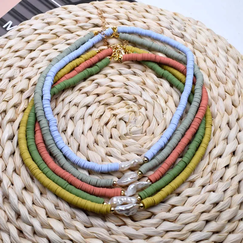 2020 Boho Natural Fresh Water Baroque Irregular Pearl necklace Color Soft Pottery Beads Choker Necklace beach Femme Jewelry Gift
2020 Boho Natural Fresh Water Baroque Irregular Pearl necklace Color Soft Pottery Beads Choker Necklace beach Femme Jewelry Gift
