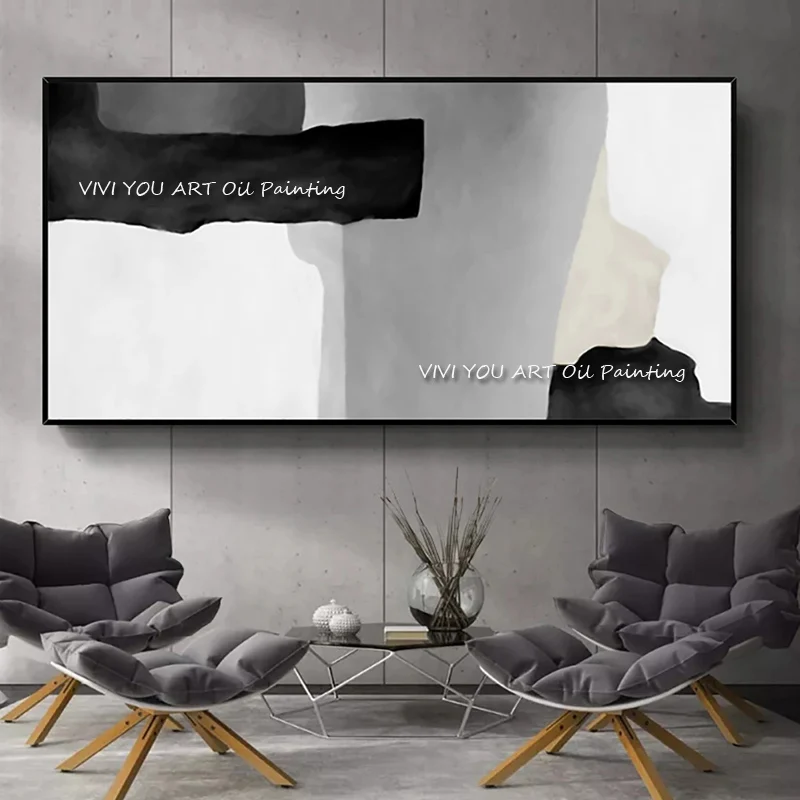 100% Handmade Simple White Black Modern Abstract Thick Oil Painting On Canvas Knife Painting Wall Art Decor Unframed for Office
100% Handmade Simple White Black Modern Abstract Thick Oil Painting On Canvas Knife Painting Wall Art Decor Unframed for Office