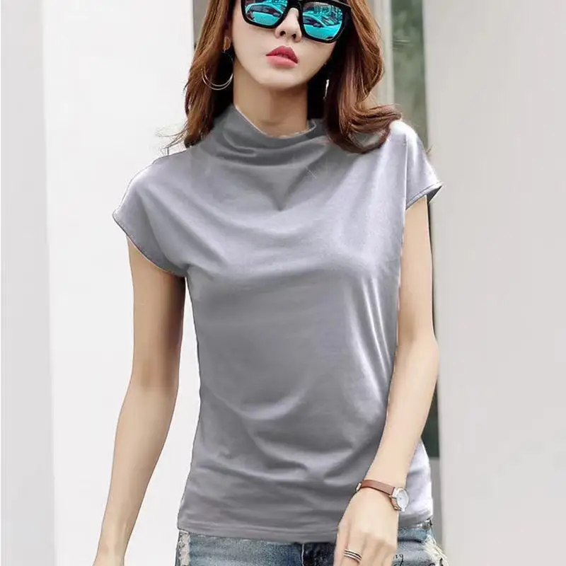 2021 New Women Turtleneck Sleeveless Solid Color Casual Loose Tunic Tee Shirt New Fashion Tank Top For Summer Hot Sale
2021 New Women Turtleneck Sleeveless Solid Color Casual Loose Tunic Tee Shirt New Fashion Tank Top For Summer Hot Sale