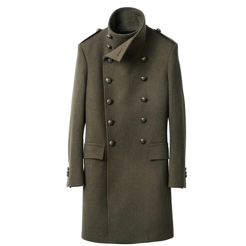 Stand-Up Collar Men Suits Metal Button Custom Made Foamal Thick Wool Men Suits Tuxedos Peaked Lapel Blazer Long Coat
Stand-Up Collar Men Suits Metal Button Custom Made Foamal Thick Wool Men Suits Tuxedos Peaked Lapel Blazer Long Coat
