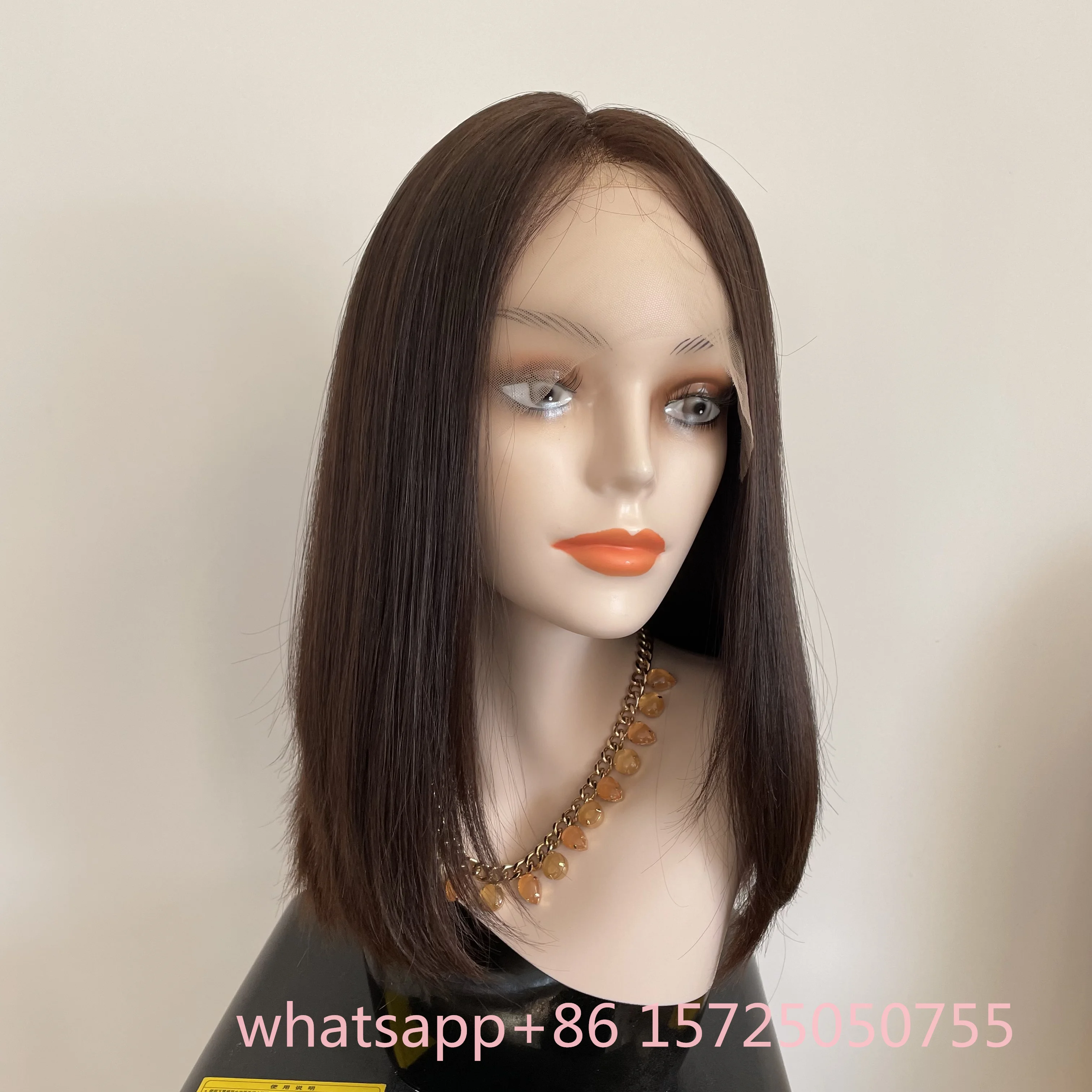 Luxury 100% European Human Hair Silk Top Wigs With Front Lace Brown Color Silk Base Jewish Wigs Kosher Wigs For Jewish Women
Luxury 100% European Human Hair Silk Top Wigs With Front Lace Brown Color Silk Base Jewish Wigs Kosher Wigs For Jewish Women