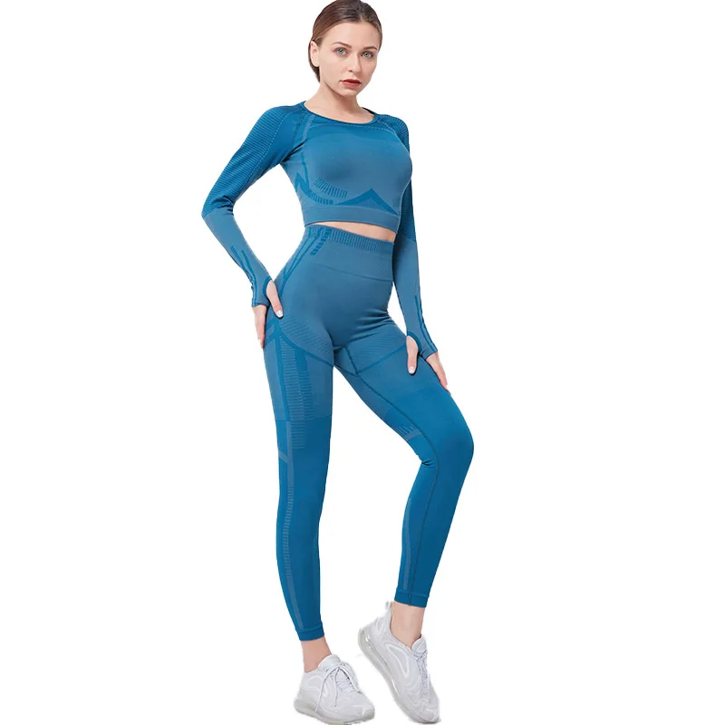 Seamless Women 2 Piece Sports Set Long Sleeve+High Waist Leggings Sports Suit Wear For Women Gym Workout Super Elastic Clothes
Seamless Women 2 Piece Sports Set Long Sleeve+High Waist Leggings Sports Suit Wear For Women Gym Workout Super Elastic Clothes