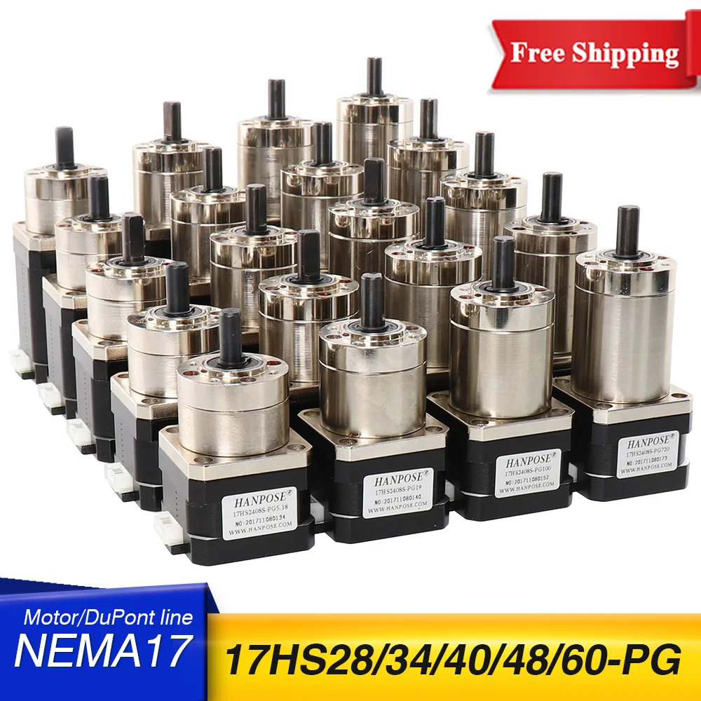 Planetary gearbox Nema17 stepper motor 17HS4401S-PG full drive 3D printer extruder robotic arm motor
Planetary gearbox Nema17 stepper motor 17HS4401S-PG full drive 3D printer extruder robotic arm motor