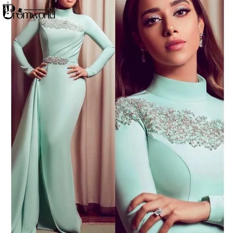 Customized High Neck Evening Dresses Long Sleeve Lace Beaded Modest Evening Gowns Mermaid Formal Prom vestido de Longo
Customized High Neck Evening Dresses Long Sleeve Lace Beaded Modest Evening Gowns Mermaid Formal Prom vestido de Longo