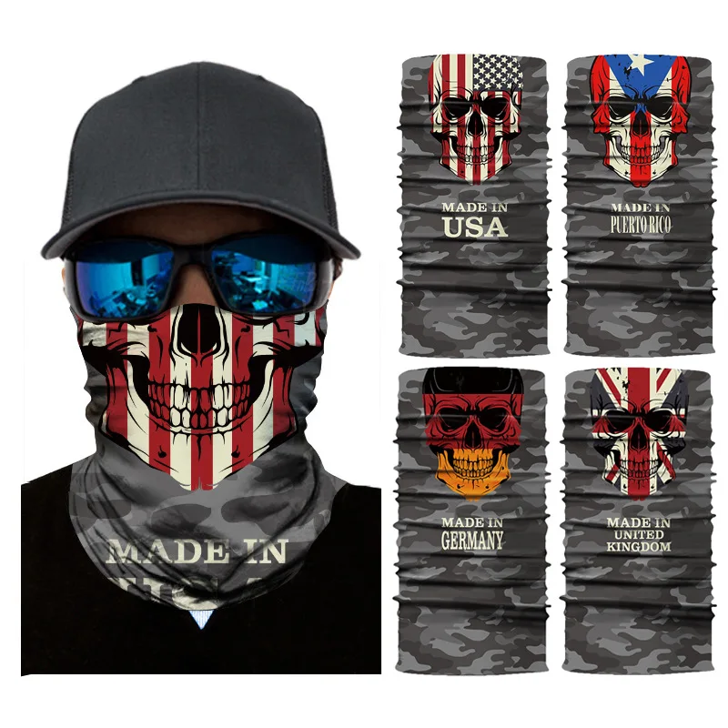 Camouflage Skull National Flag Magic Scarf Cycling Seamless Balaclava Head Scarves Headband Neck Face Warmer Motorcycle Bandanas
Camouflage Skull National Flag Magic Scarf Cycling Seamless Balaclava Head Scarves Headband Neck Face Warmer Motorcycle Bandanas