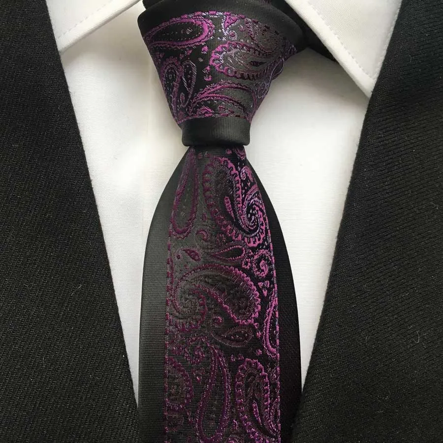 Men's Ties Jacquard Woven Neck Tie Designer Panel Neckties Purple Paisley with Black Border
Men's Ties Jacquard Woven Neck Tie Designer Panel Neckties Purple Paisley with Black Border