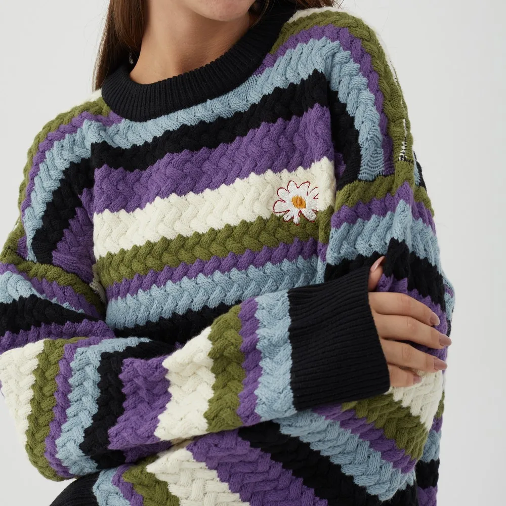 Striped Knitted Retro Vintage Designer Oversized Woman Sweaters Winter Clothes Women Nice Pullover Cardigan Long Sleeve Tops
Striped Knitted Retro Vintage Designer Oversized Woman Sweaters Winter Clothes Women Nice Pullover Cardigan Long Sleeve Tops