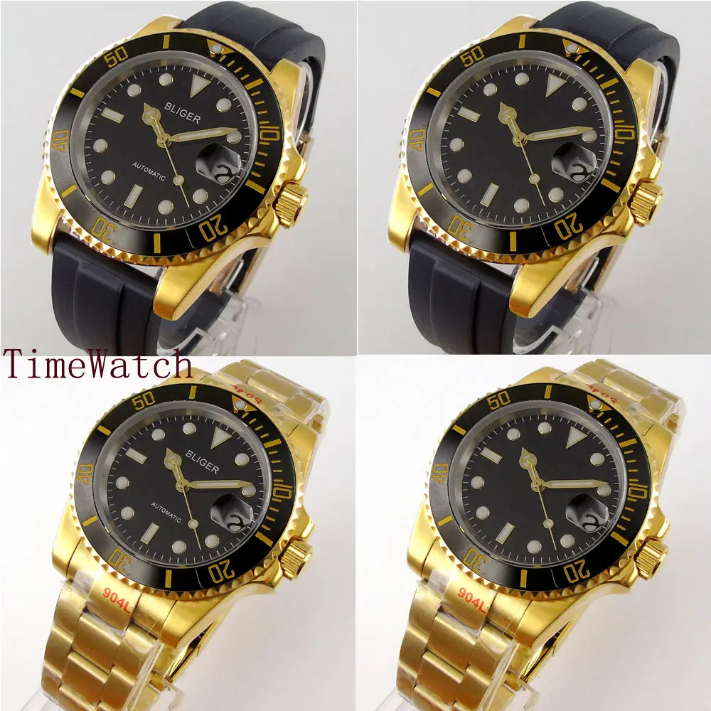 Bliger Golden Mechanical Automatic Mens Watch Black Dial NH35/Miyota 8215/PT5000 Sapphire Crystal Date Steel/Rubber Strap 40mm
Bliger Golden Mechanical Automatic Mens Watch Black Dial NH35/Miyota 8215/PT5000 Sapphire Crystal Date Steel/Rubber Strap 40mm