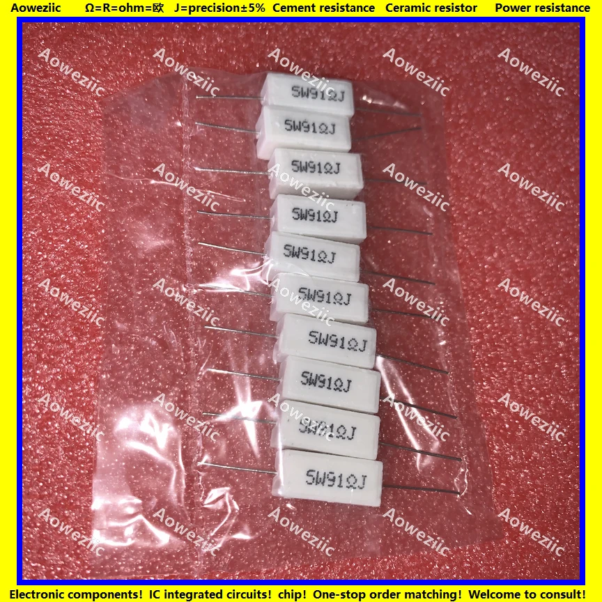 10Pcs RX27 Horizontal cement resistance 5W 91ohm 91R 91RJ 5W91RJ 5W 91RJ Ceramic Resistance precision 5% Power resistance
10Pcs RX27 Horizontal cement resistance 5W 91ohm 91R 91RJ 5W91RJ 5W 91RJ Ceramic Resistance precision 5% Power resistance