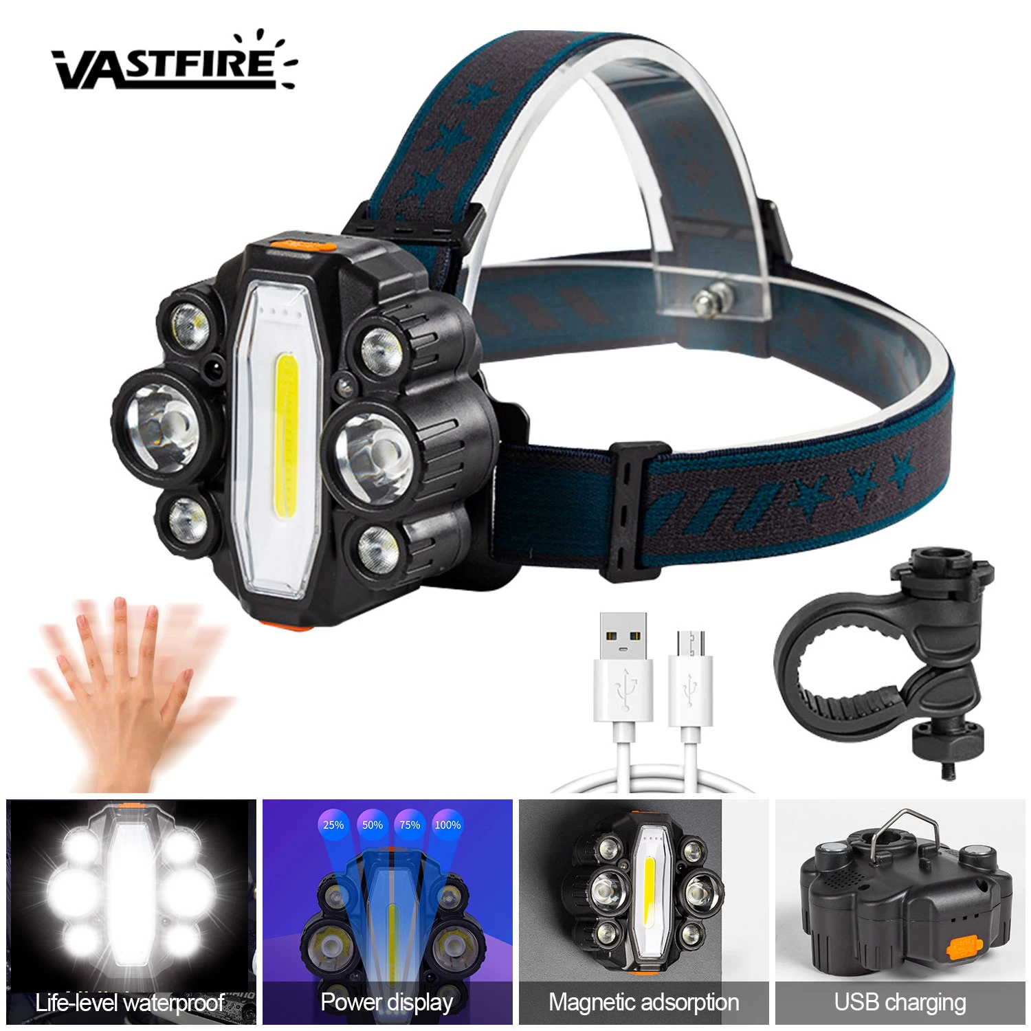 10W 5V Mini Sensor Headlight Type-C Charging Magnetic Bicycle Headlamp COB LED Glare Fishing Light With Battery & Power Display
10W 5V Mini Sensor Headlight Type-C Charging Magnetic Bicycle Headlamp COB LED Glare Fishing Light With Battery & Power Display