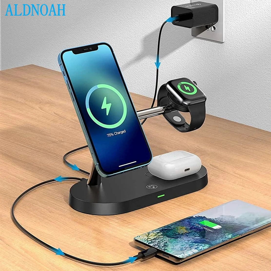 4 in 1 Magnetic Wireless Charger 15W Fast Charging Station For iPhone 13 12 Pro Max Airpods Pro Apple Watch 7 Induction Chargers
4 in 1 Magnetic Wireless Charger 15W Fast Charging Station For iPhone 13 12 Pro Max Airpods Pro Apple Watch 7 Induction Chargers