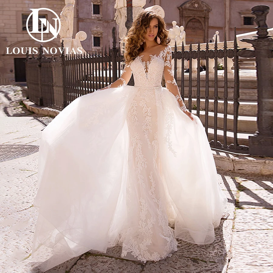 LOUIS NOVIAS Mermaid Wedding Dresses Detachable Train 2 In 1 Sweetheart Backless Appliques Wedding Gown Vestidos De Novia
LOUIS NOVIAS Mermaid Wedding Dresses Detachable Train 2 In 1 Sweetheart Backless Appliques Wedding Gown Vestidos De Novia
