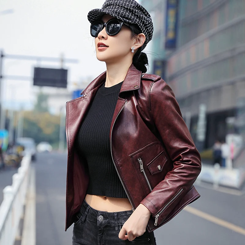 Vintage Leather Jacket Women 2020 Spring Autumn Genuine Leather Sheepskin Korean Short Slim Jackets Chaqueta Mujer
Vintage Leather Jacket Women 2020 Spring Autumn Genuine Leather Sheepskin Korean Short Slim Jackets Chaqueta Mujer