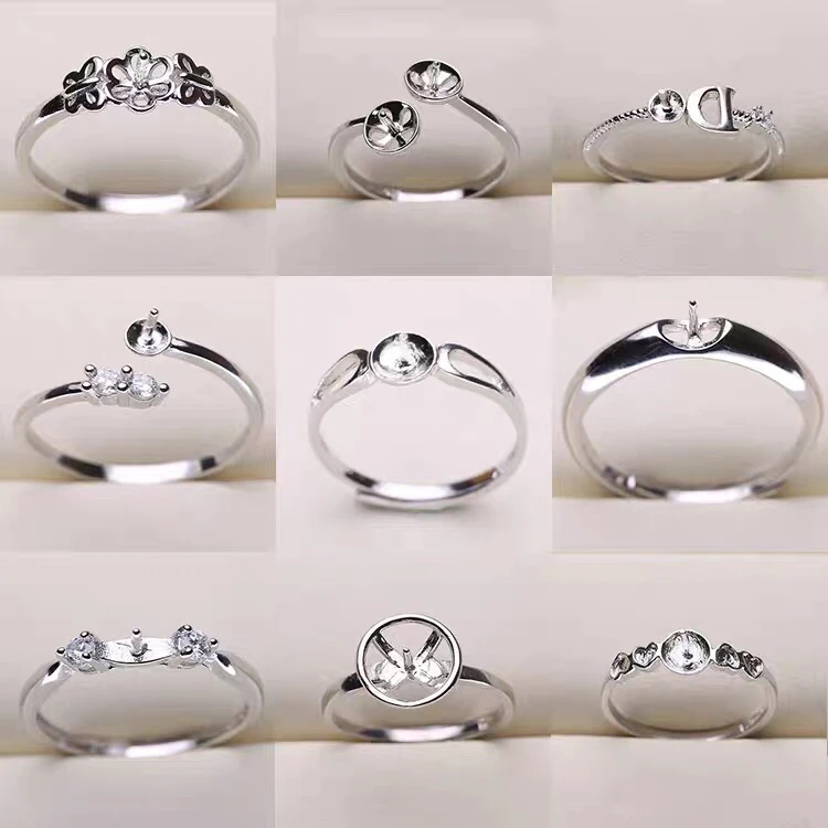 MIX STYLE 925 Sterling Silver Party Adjustable Ring Setting Findings Jewelry Parts Fittings Women Accessories for Pearls Beads
MIX STYLE 925 Sterling Silver Party Adjustable Ring Setting Findings Jewelry Parts Fittings Women Accessories for Pearls Beads