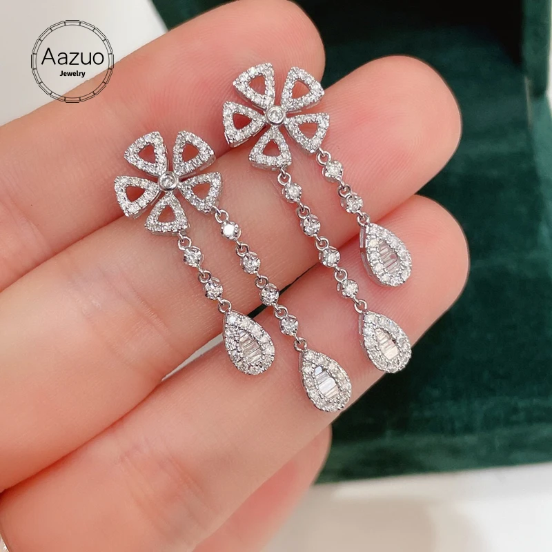 Aazuo Real 18K White Gold Real Diamonds1.0ct Fairy Luxury Flower Stud Earrings Gifted For Women Advanced Wedding Party Au750
Aazuo Real 18K White Gold Real Diamonds1.0ct Fairy Luxury Flower Stud Earrings Gifted For Women Advanced Wedding Party Au750