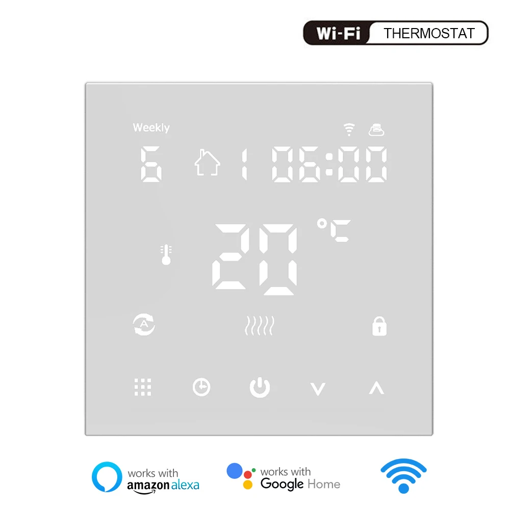 WiFi Smart Thermostat, Electric floor Heating Water/Gas Boiler Temperature Remote Controller Works with Alexa Google Home
WiFi Smart Thermostat, Electric floor Heating Water/Gas Boiler Temperature Remote Controller Works with Alexa Google Home
