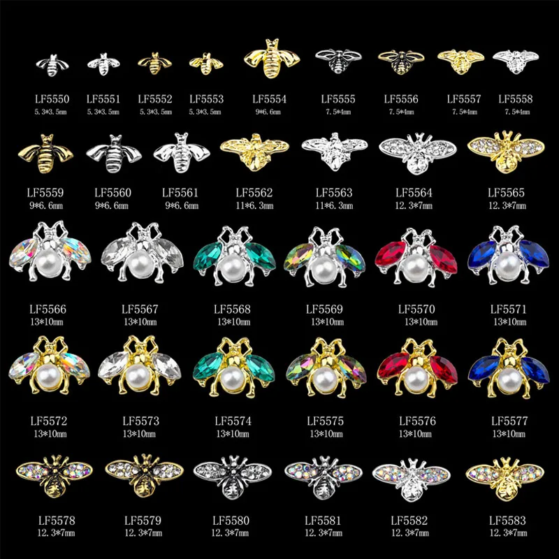 10PCS/PACK 3D Retro Nail Charms Rhinestones Gold Silver Bee Designer Alloy Gemstones DIY Jewerly For Manicure Nail Accessories#8
10PCS/PACK 3D Retro Nail Charms Rhinestones Gold Silver Bee Designer Alloy Gemstones DIY Jewerly For Manicure Nail Accessories#8