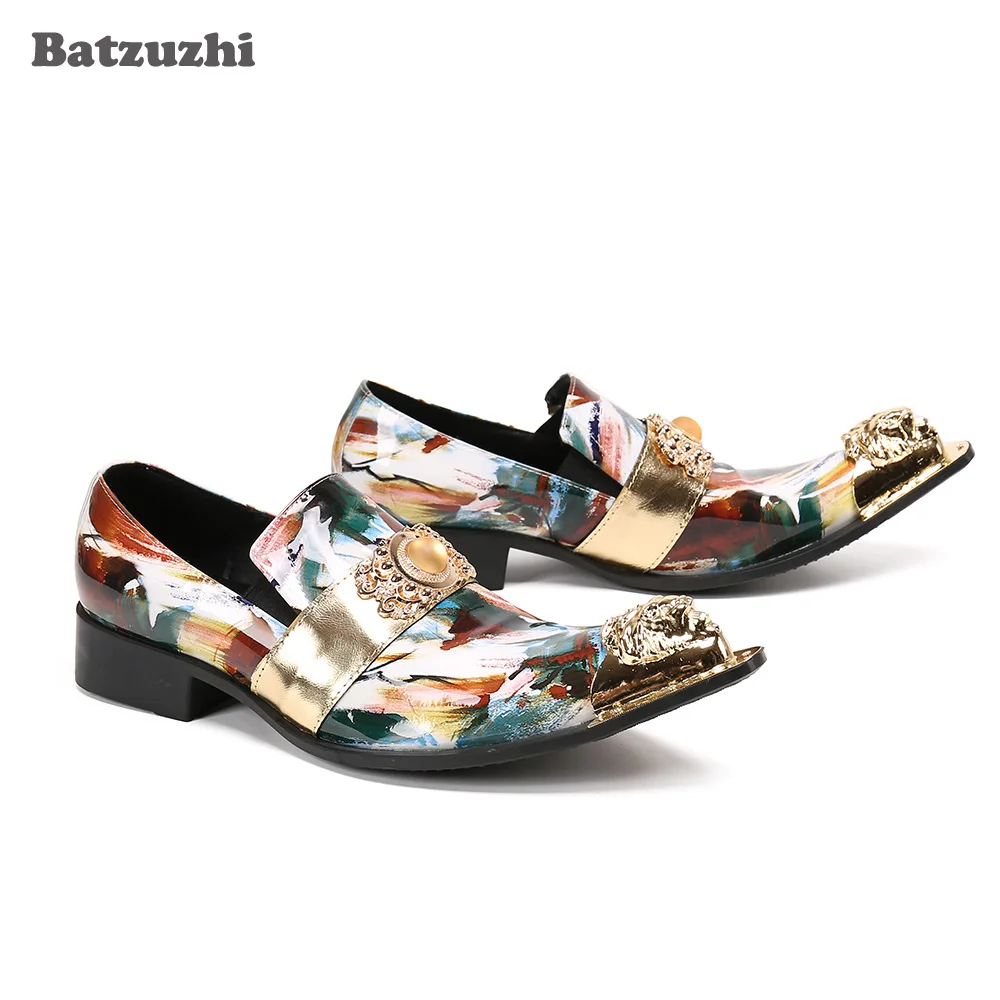 Batzuzhi Western Handmade Men's Leather Shoes Metal Tip Color Formal Leather Dress Shoes for Men's Business, Party and Wedding!
Batzuzhi Western Handmade Men's Leather Shoes Metal Tip Color Formal Leather Dress Shoes for Men's Business, Party and Wedding!