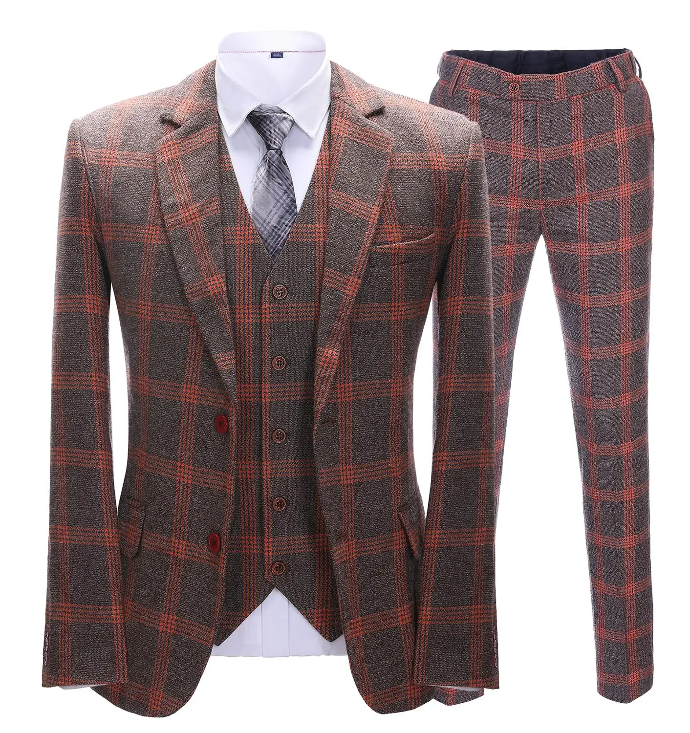2021 new Style Mens Suits Three-pieces Orange Plaid Tuxedo Casual Fashion Blazer Groomsmen For Wedding (Blazer+ vest+Pants)
2021 new Style Mens Suits Three-pieces Orange Plaid Tuxedo Casual Fashion Blazer Groomsmen For Wedding (Blazer+ vest+Pants)