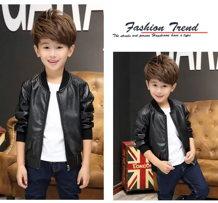Kids Faux Leather Winter Jacket 8 Hc9f1fb1812e74a009e8acb5e953007c4F