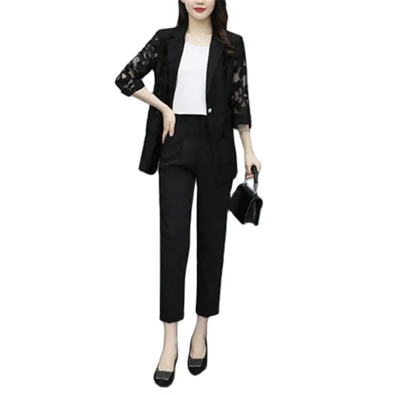 Large Size Suit Top Women's 2021 Single Button Summer Temperament Lace 7 / 4 Sleeve Suit Coat Women Blazers And Jackets A535
Large Size Suit Top Women's 2021 Single Button Summer Temperament Lace 7 / 4 Sleeve Suit Coat Women Blazers And Jackets A535