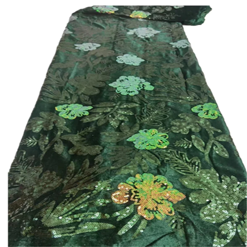 French Velvet Lace Fabric High Quality African Lace Fabric With Sequins 5 Yards Nigerian Lace Fabrics For Evening Dress FD1019 
French Velvet Lace Fabric High Quality African Lace Fabric With Sequins 5 Yards Nigerian Lace Fabrics For Evening Dress FD1019