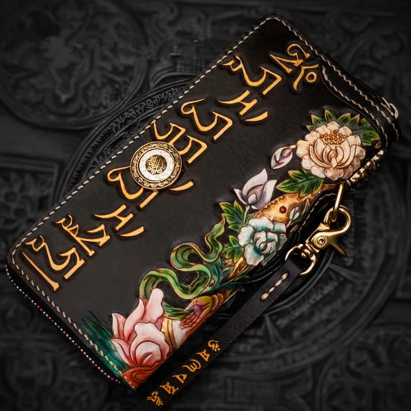 Handmade Green Tara Wallets Colour Zipper Purses Men Long Clutch Vegetable Tanned Leather Wallet Card Holder Billetera Hombre
Handmade Green Tara Wallets Colour Zipper Purses Men Long Clutch Vegetable Tanned Leather Wallet Card Holder Billetera Hombre