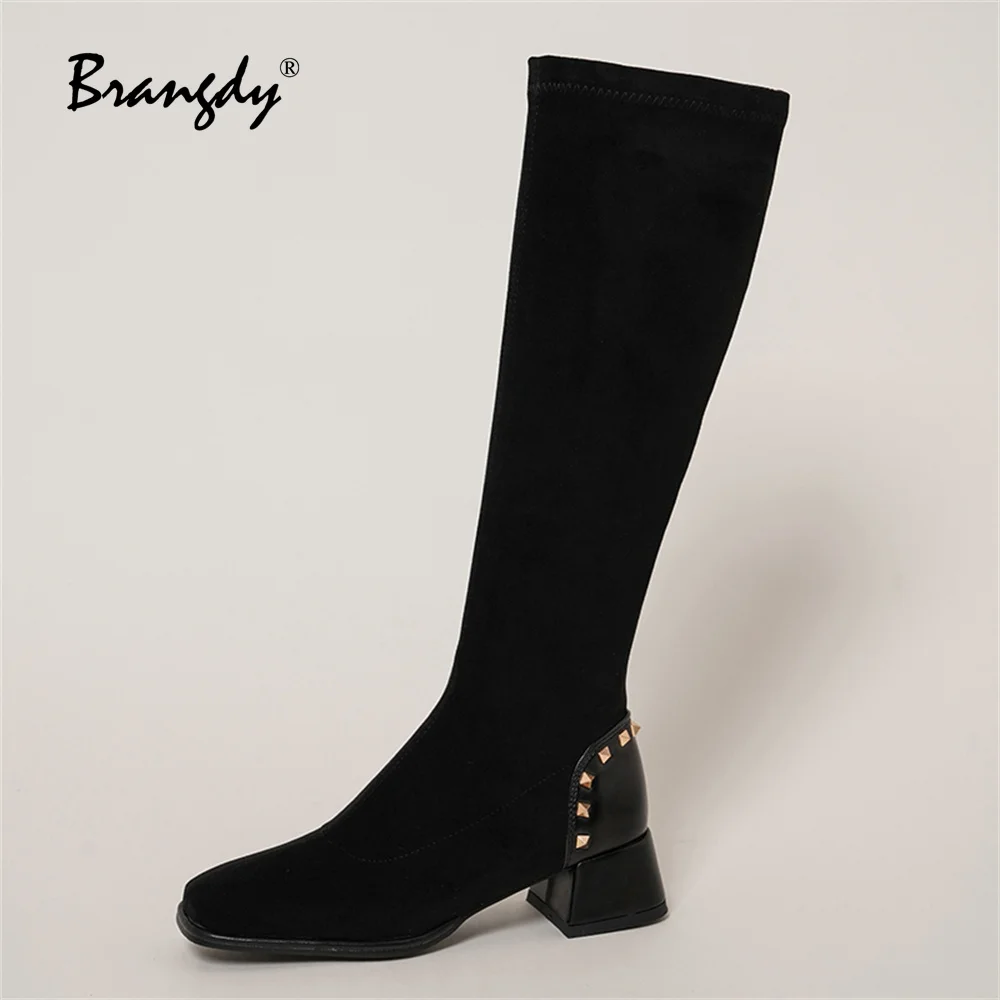 Brangdy Comcise Women Knee High Boots Microfiber Wedges Women Shoes Square Toe Splicing Women Winter Boots Rivet Square Heels
Brangdy Comcise Women Knee High Boots Microfiber Wedges Women Shoes Square Toe Splicing Women Winter Boots Rivet Square Heels