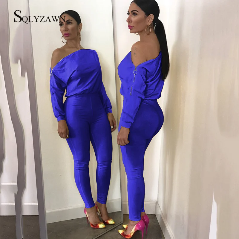 Sexy Fashion Off Shoulder Long Sleeve Bodycon Jumpsuits Women's Streetwear Zipper Rompers Fashion Club Skinny One Piece Overalls
Sexy Fashion Off Shoulder Long Sleeve Bodycon Jumpsuits Women's Streetwear Zipper Rompers Fashion Club Skinny One Piece Overalls