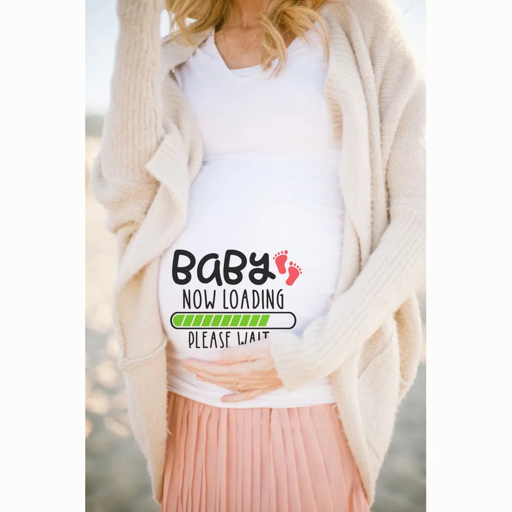 Baby Is Loading Summer Funny Cartoon Print Pregnancy T-Shirt Tops Maternity Clothing Plus-Size Short Sleeve Pregnant T-Shirts
Baby Is Loading Summer Funny Cartoon Print Pregnancy T-Shirt Tops Maternity Clothing Plus-Size Short Sleeve Pregnant T-Shirts