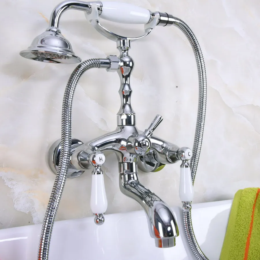 Wall Mounted Bathtub Faucet Double Handle Polished Chrome Mixer Tap Bath Shower Faucets With Hand Shower zna221
Wall Mounted Bathtub Faucet Double Handle Polished Chrome Mixer Tap Bath Shower Faucets With Hand Shower zna221