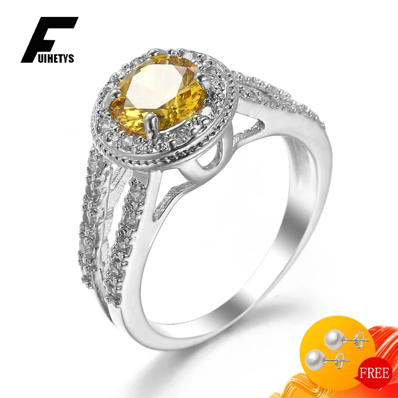 Fashion Women Ring 925 Silver Jewelry Round Citrine Zircon Gemstone Finger Rings for Wedding Engagement Accessories Wholesale
Fashion Women Ring 925 Silver Jewelry Round Citrine Zircon Gemstone Finger Rings for Wedding Engagement Accessories Wholesale